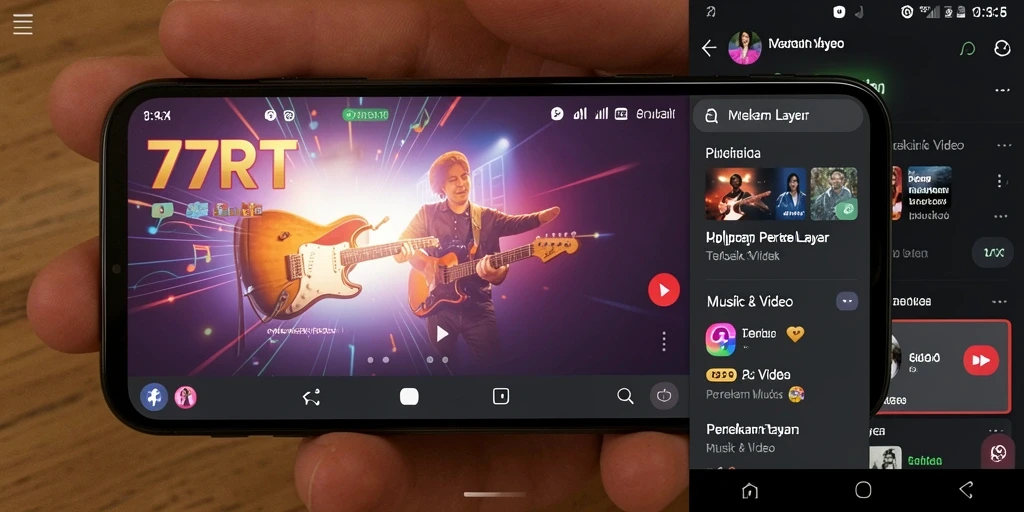 Tampilan antarmuka aplikasi 77RT untuk perekaman layar.