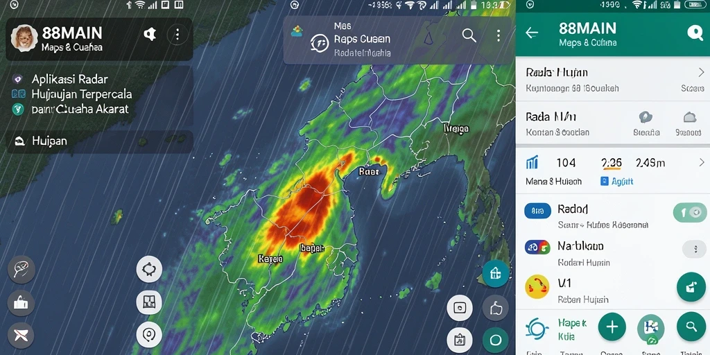 Antarmuka canggih 88MAIN untuk memantau radar hujan secara akurat.