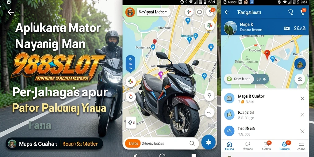 Antarmuka aplikasi 988SLOT untuk navigasi motor yang intuitif.