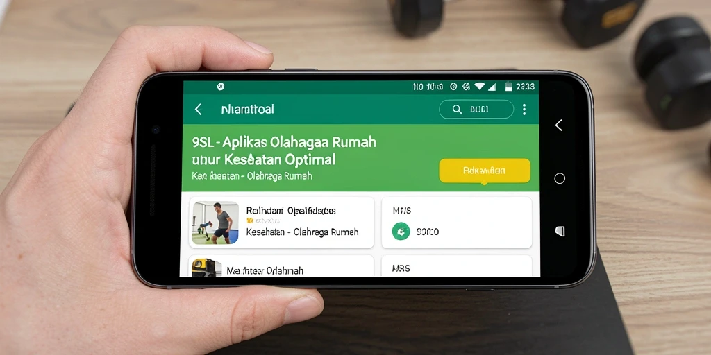 Tampilan antarmuka pengguna aplikasi 9SL untuk olahraga rumah.