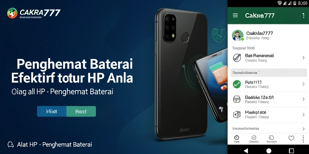 Tampilan antarmuka utama CAKRA777 untuk penghemat baterai.