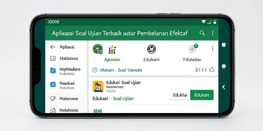 Antarmuka aplikasi ID098 yang menarik dan mudah digunakan untuk Soal Ujian.