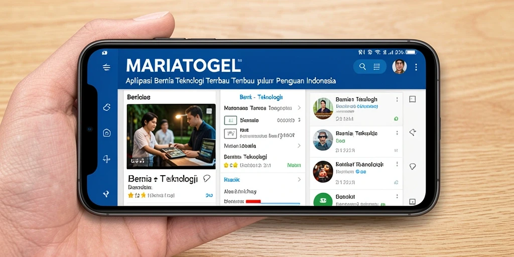 Antarmuka MARIATOGEL menampilkan berita teknologi terkini.