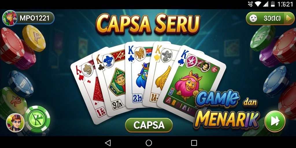 Tampilan antarmuka menarik dari game Capsa MPO1221.