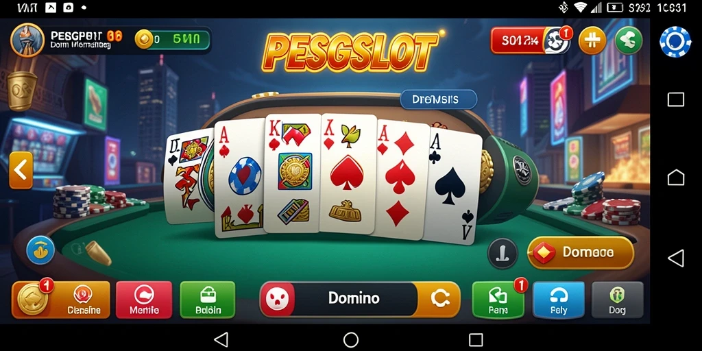 Tampilan antarmuka PESGSLOT dengan fitur permainan Domino yang menarik.