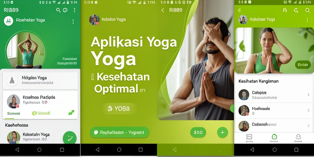 Tampilan antarmuka aplikasi Yoga RI889 yang intuitif dan menarik.