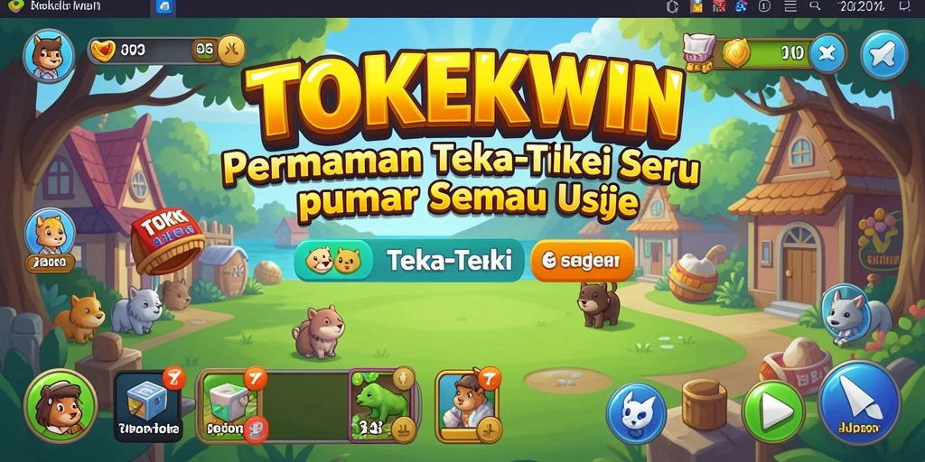 Tampilan antarmuka permainan TOKEKWIN dengan berbagai teka-teki menantang.