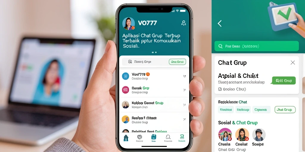 Screenshot antarmuka pengguna VO777 dengan fitur Chat Grup yang menarik.